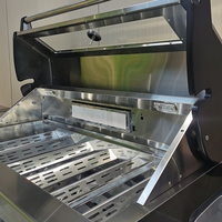 Barbecue extérieur de comptoir professionnel à 5 brûleurs, gril à gaz en acier inoxydable de qualité supérieure pour> 5 personnes, arrière-cour et table