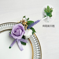 Harga Pabrik NI Bros Bunga Buatan Pin Mawar Boutonniere Pengantin Pria Teman Pria Pesta Pernikahan Setelan Buket Aksesoris Pernikahan