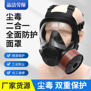 Masque respiratoire intégral Pinjie en silicone souple, protection chimique réutilisable avec filtre à gaz toxique pour usage industriel - Product Image 5