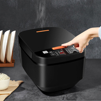 Cuiseur vapeur de riz électrique rapide et Intelligent, ustensile de cuisine multi-usage 5L noir pour micro-ondes en Aluminium antiadhésif