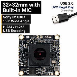 Modul Kamera USB 2MP Sony IMX307 1080P 32x32mm 150 °   Sudut Lebar H.264 H.265 MIC Penglihatan Malam WDR untuk Kamera Keamanan <span class=keywords><strong>CCTV</strong></span> - Product Image 1