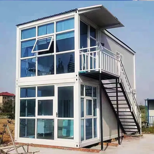 Modified Glass Wall Villa Restaurant Coffee Shop Steel Structure Building Bar Prefabricated 20ft 40ft Container Office Building