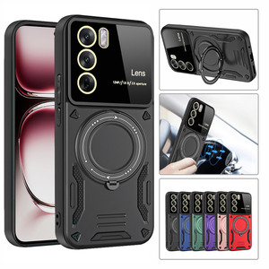 เคสแม่เหล็กสำหรับ Oppo Reno 12 11 10 Pro 10 Pro+ 11 F 7 8T / F20 A1 PRO ป้องกันเลนส์กล้อง พร้อมขาตั้งหมุนได้ - Product Image 1