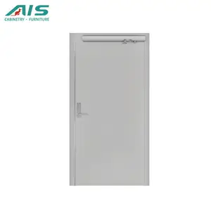 AIS grey color fire safety door with glass house to garage commercial fire rated doors with glass contractors