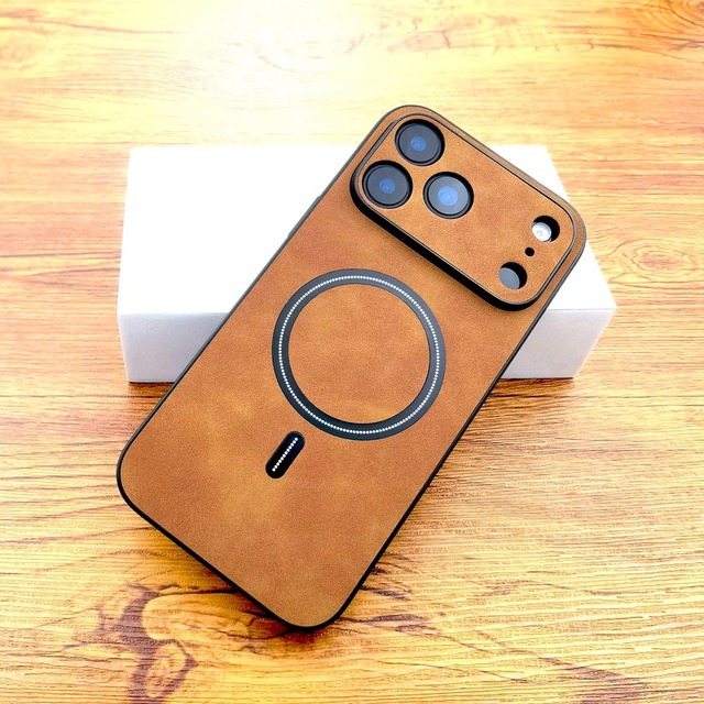 For iPhone 17 Case Luxury Lambskin Leather Pattern Magnetic Phone Case Cover for iPhone 17 16 Pro Max 17 Air