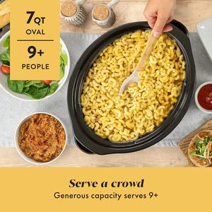 Crock-Pot <span class=keywords><strong>Mijoteuse</strong></span> manuelle de 7 litres, capacité pour 8 personnes, avec cuve amovible en grès, fonction maintien au chaud, compatible lave-vaisselle, nettoyage facile, en acier inoxydable - Product Image 2
