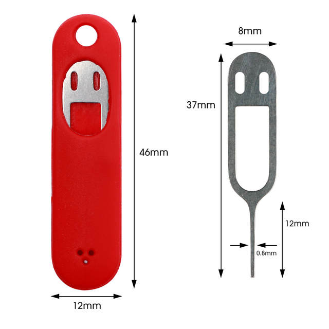 SIM Card Removal Needle Pin Keychain Anti-Lost Tray Charm Split Rings Phone Case Ejecter Tool Convenient Computer Component Tool