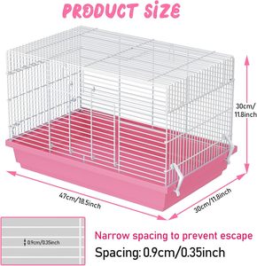 Luxury Large Portable Hamster Cage with Stainless Steel & Iron <b>Frame</b> Solid Pattern Breathable Design for Small Animals - Product Image 4