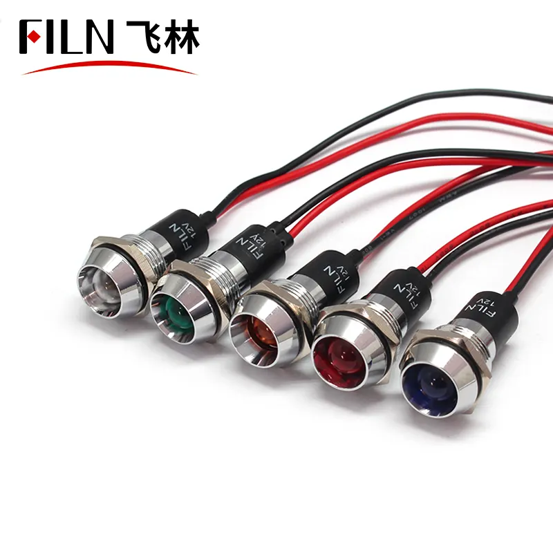 FILN pirinç bakır malzeme 16mm montaj delik paneli gösterge ışığı 12V 110V 220V AC/DC led göstergesi işık motosiklet