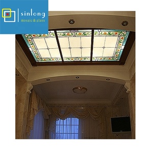 Cúpula de techo de decoración de vidrio manchado tipo cuadrado - Product Image 2