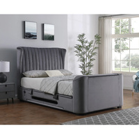 Amerikanisches Design verstellbares TV-Bett 55 Zoll Big TV Lift Schrank und Bett King Size Schlafzimmer Sets Möbel Royal Luxury Bett rahmen