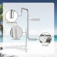 Douche extérieure portable moderne en acier inoxydable de haute qualité, robinet de douche extérieur mural chaud/froid