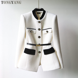 TONGYANG Stand-up Collar <strong>Coat</strong> 2025 Autumn New Fashion Long <strong>Waist</strong> Slim <strong>Coat</strong> Small Fragrance Shoulder <strong>Women's</strong> Clothing. - Product Image 5