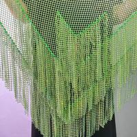 Foulard de danse du ventre classique scintillant avec franges en strass pour femme