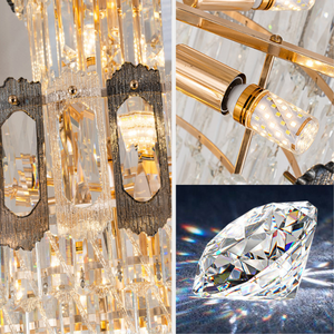 Nuovo Stile Lampadario <span class=keywords><strong>a</strong></span> <span class=keywords><strong>Sospensione</strong></span> per Lobby di Hotel, Villa, Duplex, Lussuoso Lampadario <span class=keywords><strong>a</strong></span> Spirale Lungo per Scale e <span class=keywords><strong>Soggiorno</strong></span> in Cristallo Dorato - Product Image 5