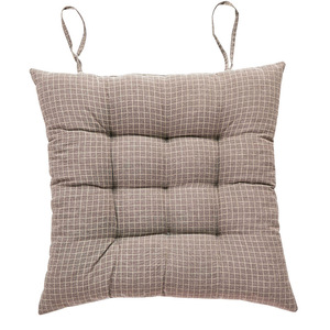 SkCotton Linen Checkered Seat Cushion Soft <b>Chair</b> Cushion For <b>Office</b> Student Stool Light Gray Light Brown Dark Gray Hazy <b>Blue</b> - Product Image 2