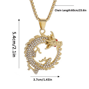 Collier Dragon en Acier Inoxydable Plaqué Or Fatingna – Nouvelle Tendance Chaîne Maillons pour Anniversaire – Vente Flash - Product Image 5
