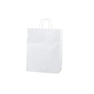 พรีเมี่ยมที่มีคุณภาพขายส่งพิมพ์สีขาวถุงกระดาษคราฟท์สำหรับร้านขายของชำช้อปปิ้งน้ำตาลผ้าบรรจุถุงกระดาษคราฟท์ - Product Image 3