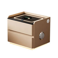 Table de chevet intelligente multifonctionnelle OEM 40 cm avec charge sans fil, lumière LED, mot de passe, style moderne minimaliste, meuble de chambre à coucher