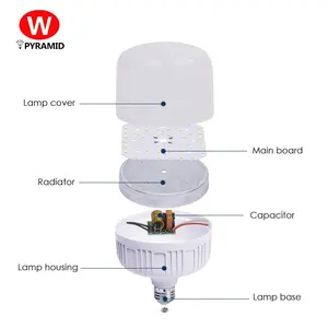 Harga Pabrik 3800lm Watt Tinggi Tiongkok 5W 9W 13W 18W 28W 38W PC + Bohlam LED T Aluminium Smd