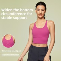 Soutien-gorge de yoga et de course pour femme, couleur unie, maintien élevé, bretelles croisées, antichoc, collection Printemps/Été D19095