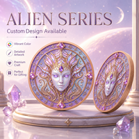 Pièce de monnaie interstellaire en cuivre pur 999 de 1 oz, 3D en relief, colorée UV, effet proof-like, Voyageur Galactique, Artisanat Métallique Artistique