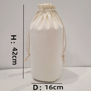 Custom Printed Logo Eco Friendly Gift Packaging Dust Cotton Pouch Cotton <b>Canvas</b> Drawstring Bag with <b>Round</b> Bottom - Product Image 2