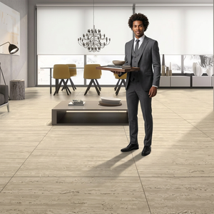 Rock Travertino Beige Textured Porcelain Tiles 600x1200mm European Style Anti Slip Floor <b>Wall</b> - Product Image 6
