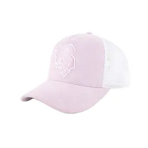 Modern design 3d embroidery trucker hat 5 panel pink trucker cap