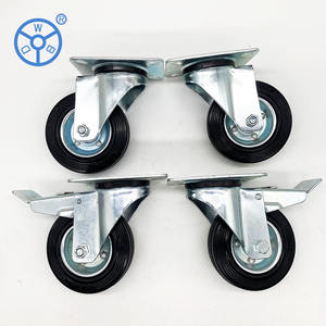 WBD 80mm-200mm Europäischer Typ schwarz/grau Gummi Hoch leistungs rolle Industrie räder 6 Zoll Lenk rolle drehbar - Product Image 1