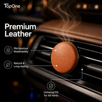 Diffuseur d'air de luxe en cuir et alliage de zinc pour voiture - Parfum longue durée, évaporation naturelle, coffret cadeau moderne, purificateur d'air TopOne