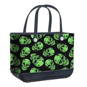 Borsa da Spiaggia in EVA con Logo Personalizzato, Fantasma e Pipistrello di Halloween, Impermeabile, Grande Capacità, Lavabile, per Piscina e Viaggi - Product Image 3