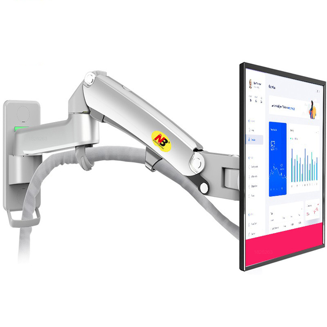 New NB F300 Gas Spring 24-35 Inch LED TV Wall Mount Black/Silver Ergonomic Mount Arm Max. VESA 100*100mm Loading 3-12kgs