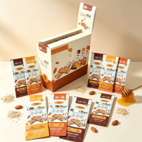 Sachet personnalisé imprimé avec surface mate, scellé au dos, doublé d'aluminium, pour barres chocolatées, barres énergétiques, barres protéinées, et snacks