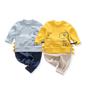 Vestiti del bambino Unisex di Sport di Alta Qualità di Stile 9-48 Mesi di Primavera e di Autunno A Maniche Lunghe + Pantaloni di Cotone Carino dinosauro Del Bambino Set - Product Image 6