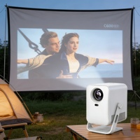 Projecteur LED intelligent HaoMing C600 1080P compatible 4K Android 13 avec mise au point automatique, fonctions interactives, haut-parleurs intégrés et son stéréo HIFI