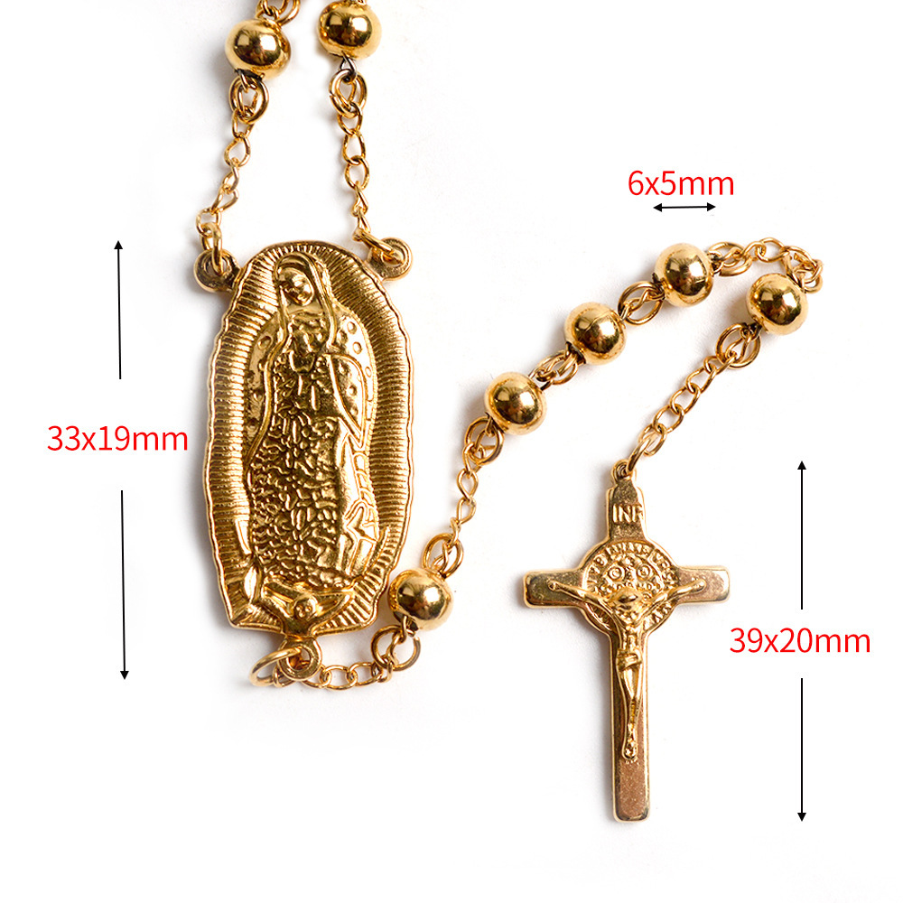 Collier de prière en acier inoxydable or, offre spéciale, perles croisées, pendentif de jésus, offre spéciale