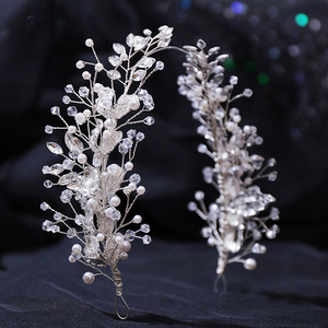 Vente en gros de couronnes en cristal faites à la main pour reines Nouveau design en forme de feuille Vignes et diadème de mariée Couronne de luxe exquise pour mariage - Product Image 1