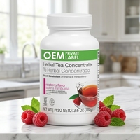 Capsules de thé aux herbes OEM pour la beauté, favorisant le métabolisme, saveur framboise, 120 capsules végétales OEM/ODM