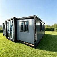 Maison conteneur moderne pliable à double aile de 20 et 40 pieds, cabine modulaire préfabriquée pour complexe touristique et bureau de chantier