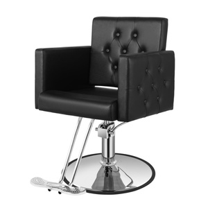 Silla de barbero de salón hidráulica con mechones negros elegantes modernos con material de PVC Barbero de inspiración vintage esencial para estilistas - Product Image 2