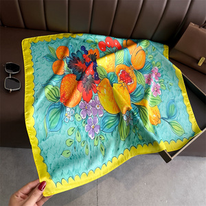 Lemon Print Satin <strong>Scarf</strong> for Women Silk Feel <strong>Square</strong> <strong>Scarf</strong> Fruit Pattern <strong>Scarf</strong> Italian Inspired Lemon <strong>Square</strong> <strong>Scarf</strong> 27 Inch OEM/ODM - Product Image 3
