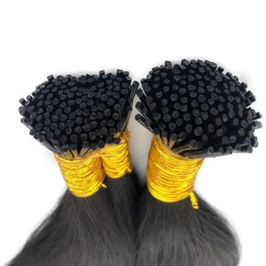 Extensions I-Tip de 28 pouces de long, cheveux vietnamiens lisses et soyeux, noir naturel, pré-collées, 50g/50 mèches, paquets <span class=keywords><strong>à</strong></span> pointe bâton - Product Image 4