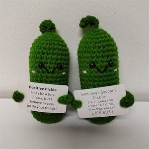 Cổ vũ Quà Tặng Crochet <span class=keywords><strong>pickle</strong></span> Búp bê đồ chơi tích cực khoai tây khẳng định thẻ ngâm dưa chuột đan cảm xúc may dệt đồ chơi - Product Image 3