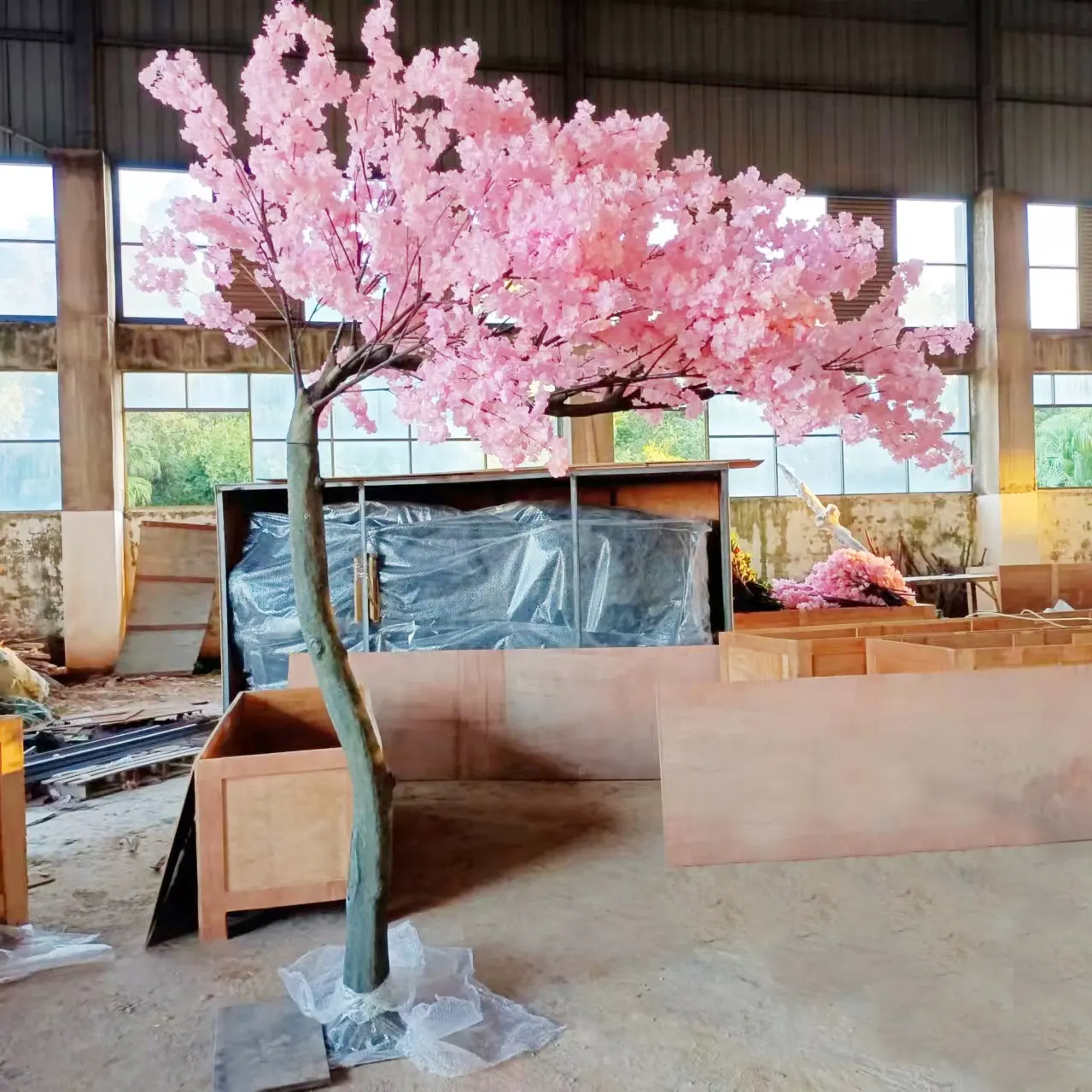 Songtao高品質の大きな装飾的なピンクの桜人工桜の花の木の結婚式の木