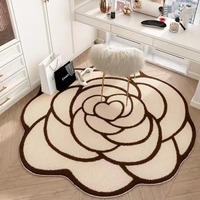 Tapis de sol en imitation cachemire Camellia, forme spéciale, résistant aux taches, pour table basse, chaise de maquillage, couverture de chevet de chambre à coucher