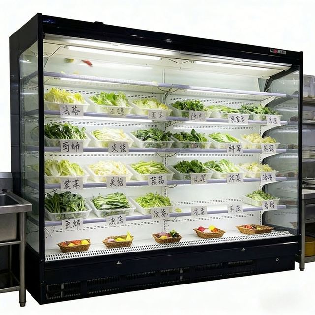 Commercial Cooler Multi Deck Open Chiller Refrigeration Equipment Vegetable Refrigerator for Supermarkets Fridge Display