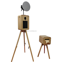 Machine photomaton portable rétro à double face en bois avec appareil photo et imprimante, style Surface Pro, pour iPad et DSLR