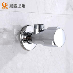 Robinet d'angle Morning Dew finition chromée, filetage mâle, modèle 8110 pour l'arrivée d'eau des toilettes et des lavabos - Product Image 2