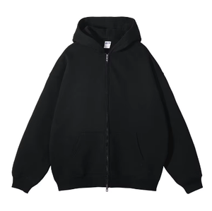Dropshipping Veste à capuche pour hommes avec fermeture éclair Street Wear Sweatshirts en polyester et coton Polaire Logo personnalisé Sweat à capuche avec fermeture éclair complète - Product Image 2